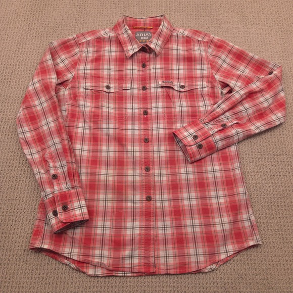 Rebar Made Tough DuraStretch Work Shirt 10039431 Red Plaid Womens Small - Picture 2 of 8